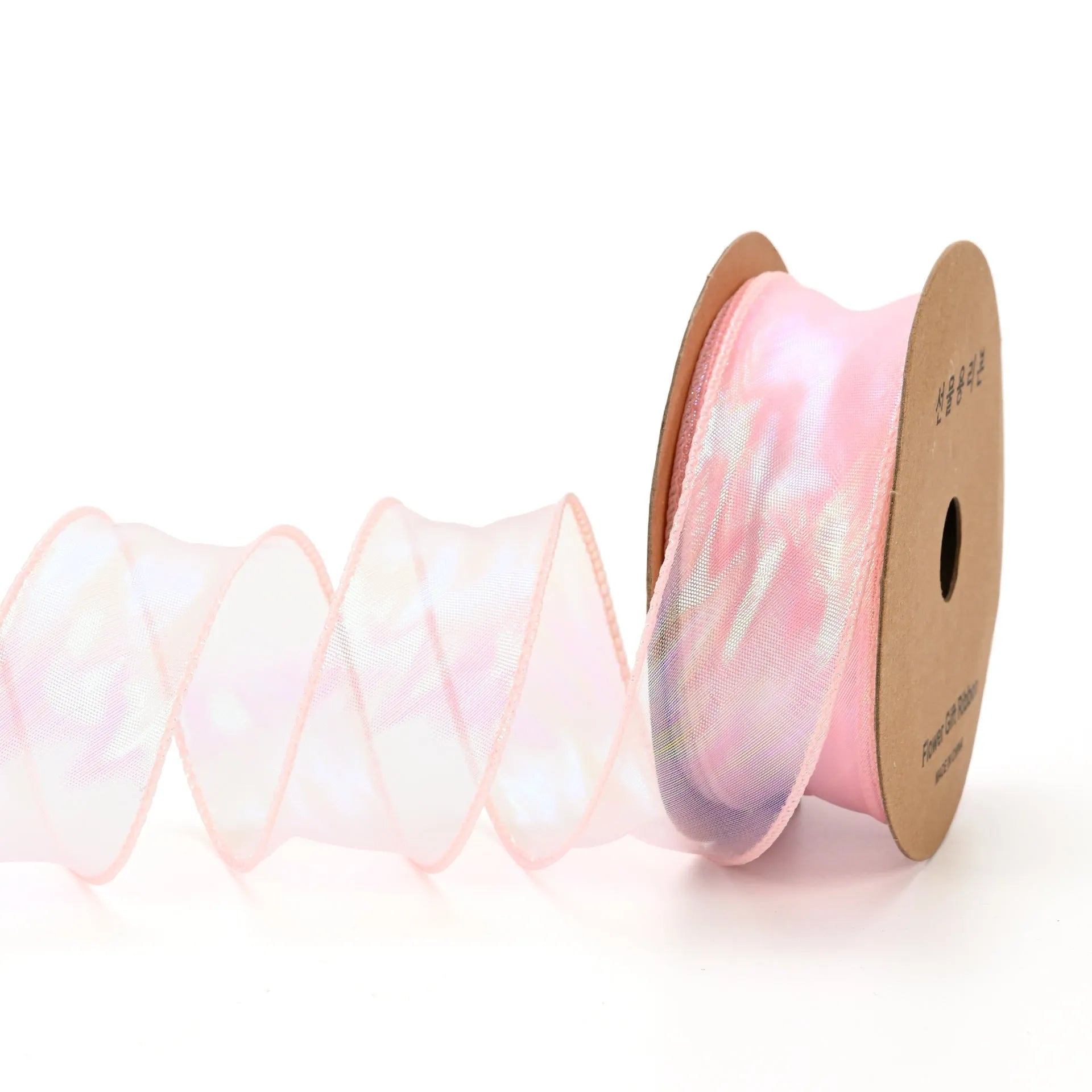 Fishtail yarn decorative ribbon in mesh material with colourful wave pattern, 4cm width