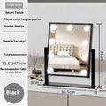 Desktop LED fill light mirror with metal frame, aluminium lens, 9 lights, black colour