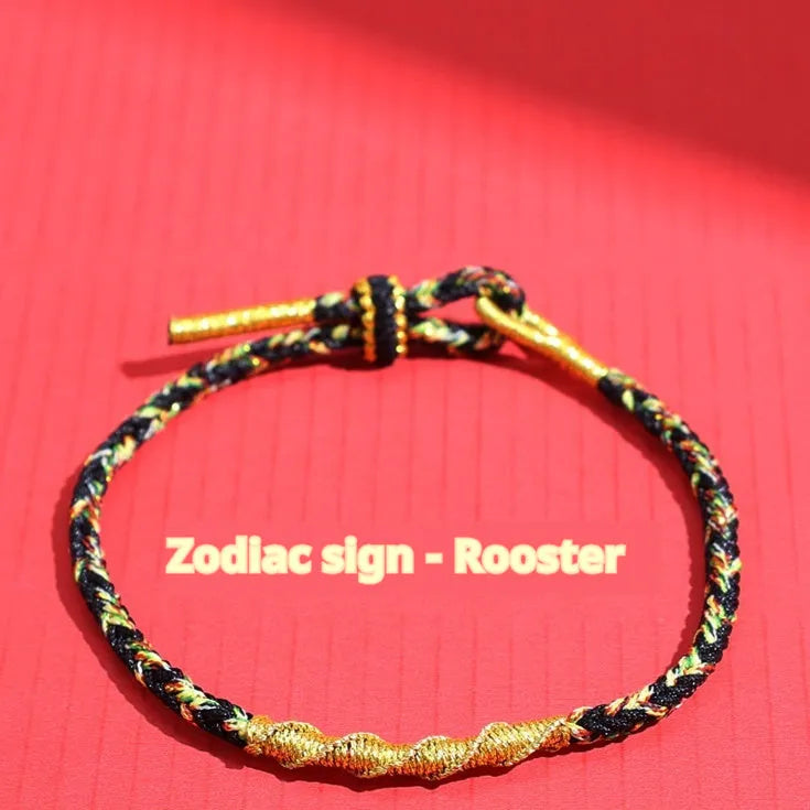 Adjustable eight-strand woven colourful bracelet with flexible wire construction in national tide style