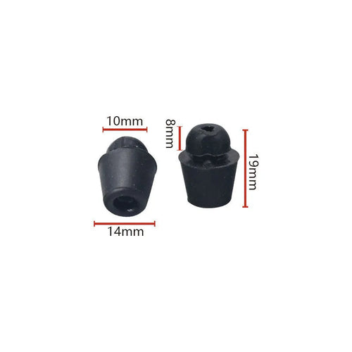 Ten black rubber automobile buckle clips with integrated shock absorbers for damping trim vibration.