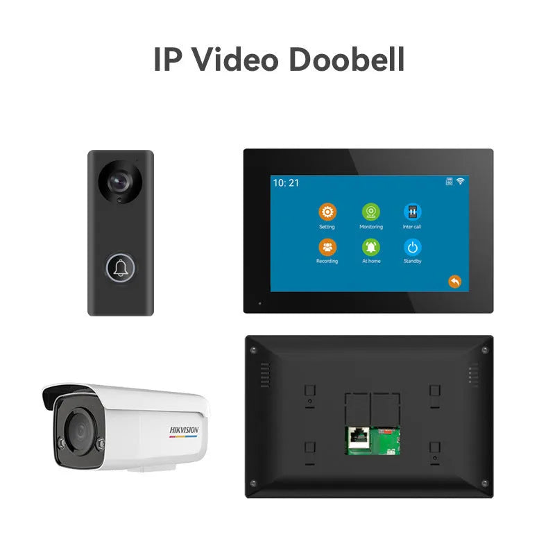 10-inch video intercom doorbell monitor with 1080P outdoor camera unit