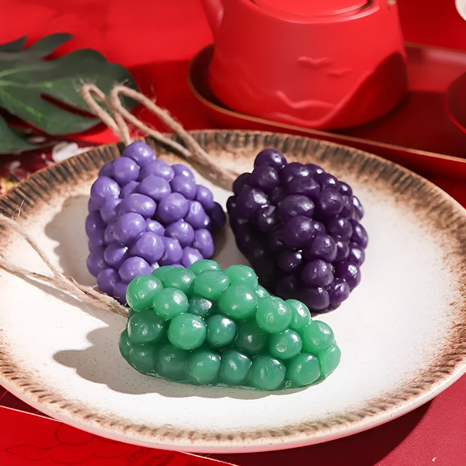 Purple and green grape cluster handmade soap bar weighing 80g