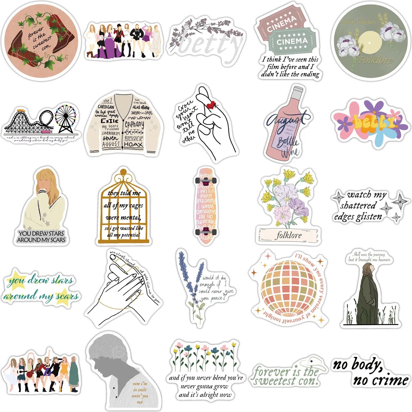 Waterproof graffiti colour cartoon stickers for luggage and notebook personalisation