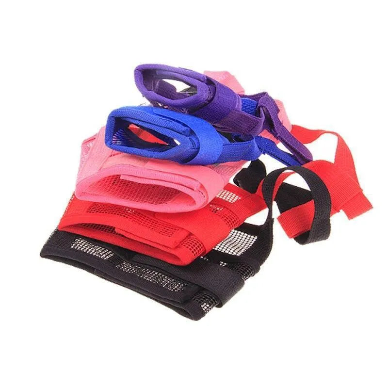 Adjustable plastic dog muzzle in multiple colours for biting and barking control