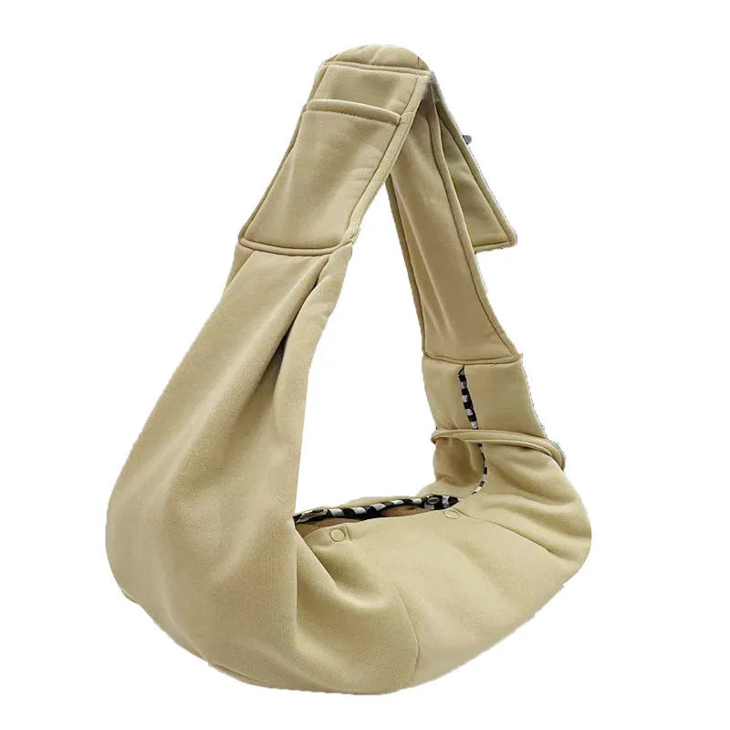 Soft polyester dog carrier bag with adjustable shoulder strap for pets under 7.5kg