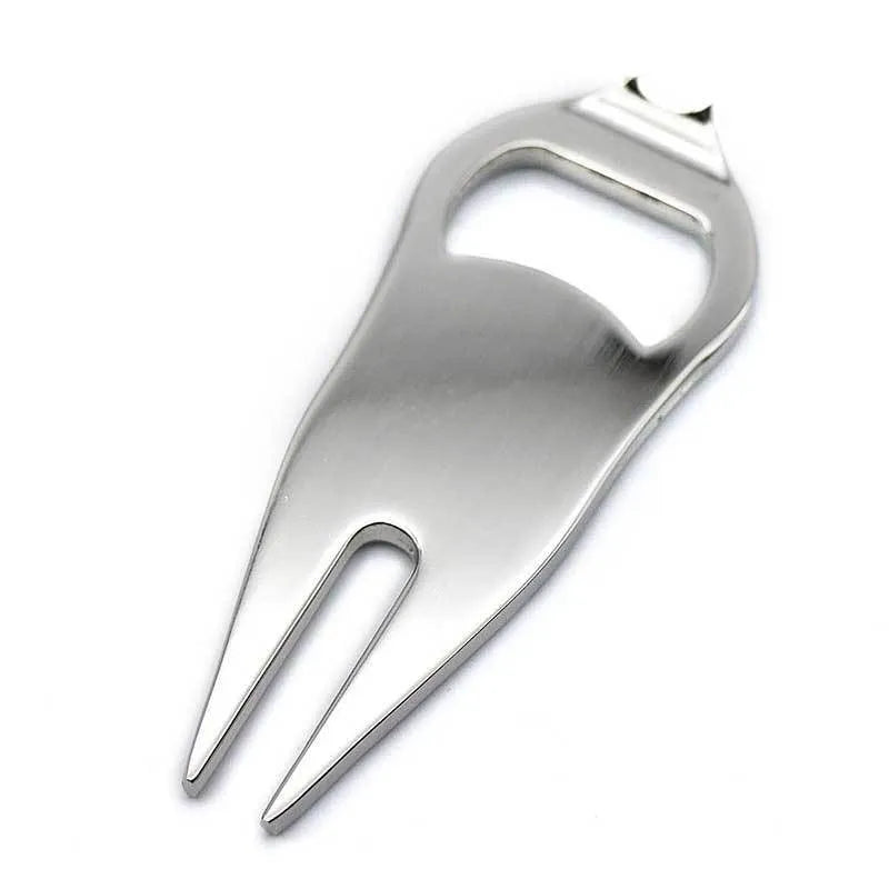 Zinc alloy golf ball yoke bottle opener tool in black, green, or silver colour options