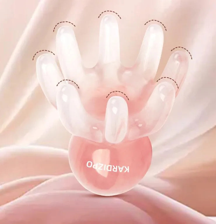 Pink natural resin octopus massage comb for facial and periocular meridian massage