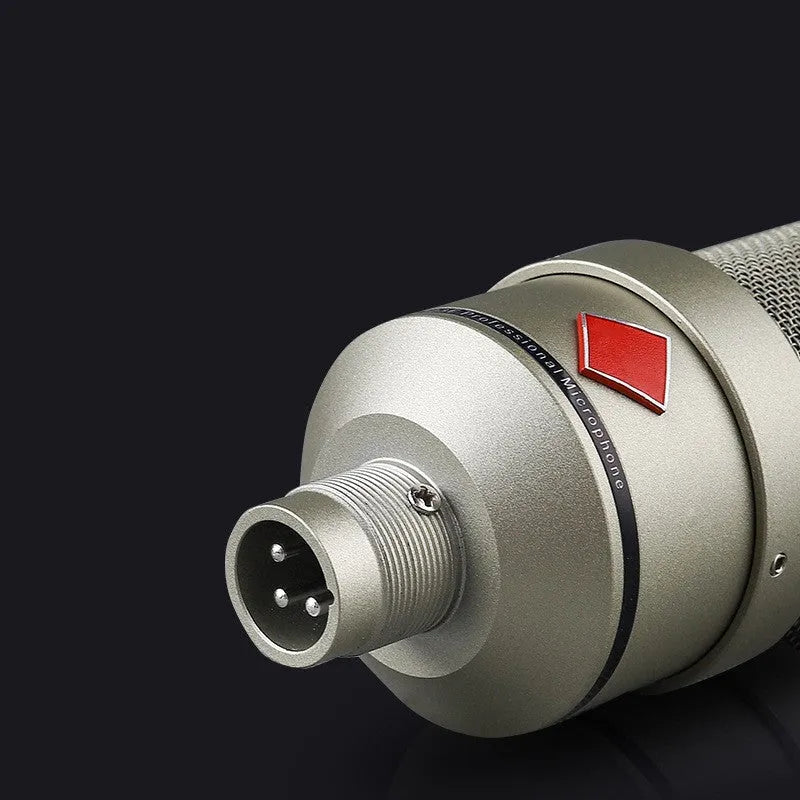 Wired condenser microphone with cardioid pattern for singing recording and live broadcast in champagne gold or black gold colour