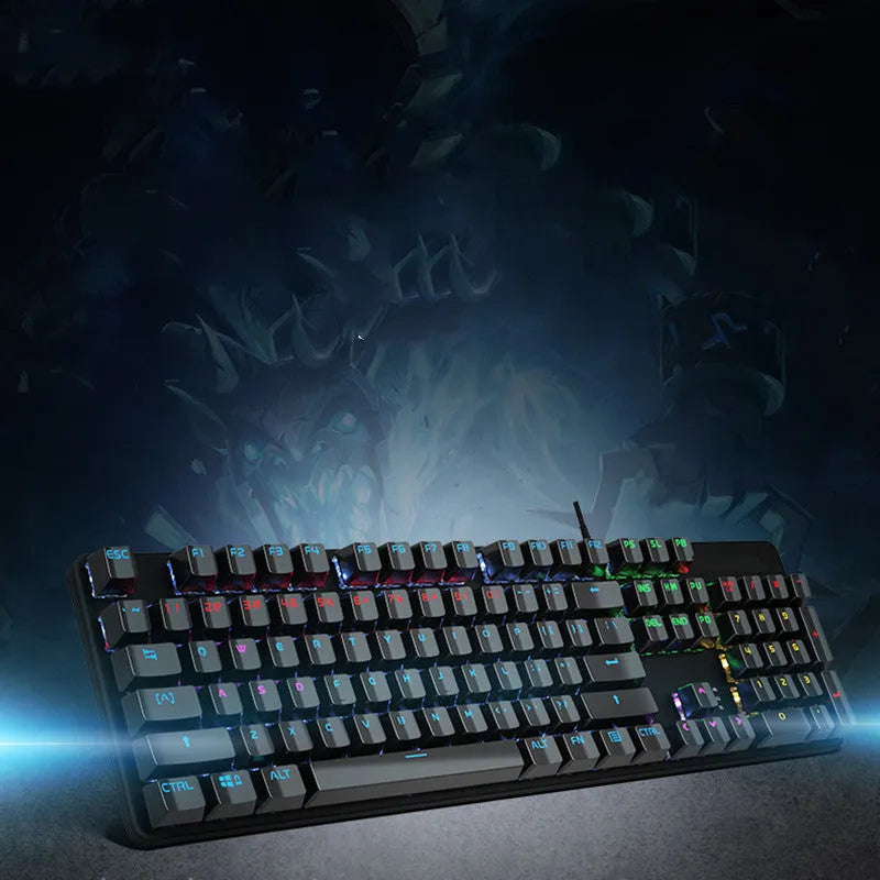 GK410 mechanical keyboard with metal case, 104 keys, backlight, and choice of mechanical switches