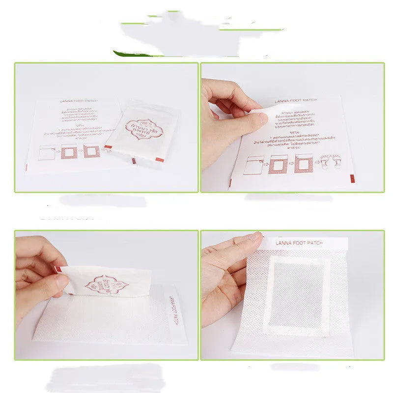 Pack of 10 relieving fatigue foot patches for nourishing foot care treatment