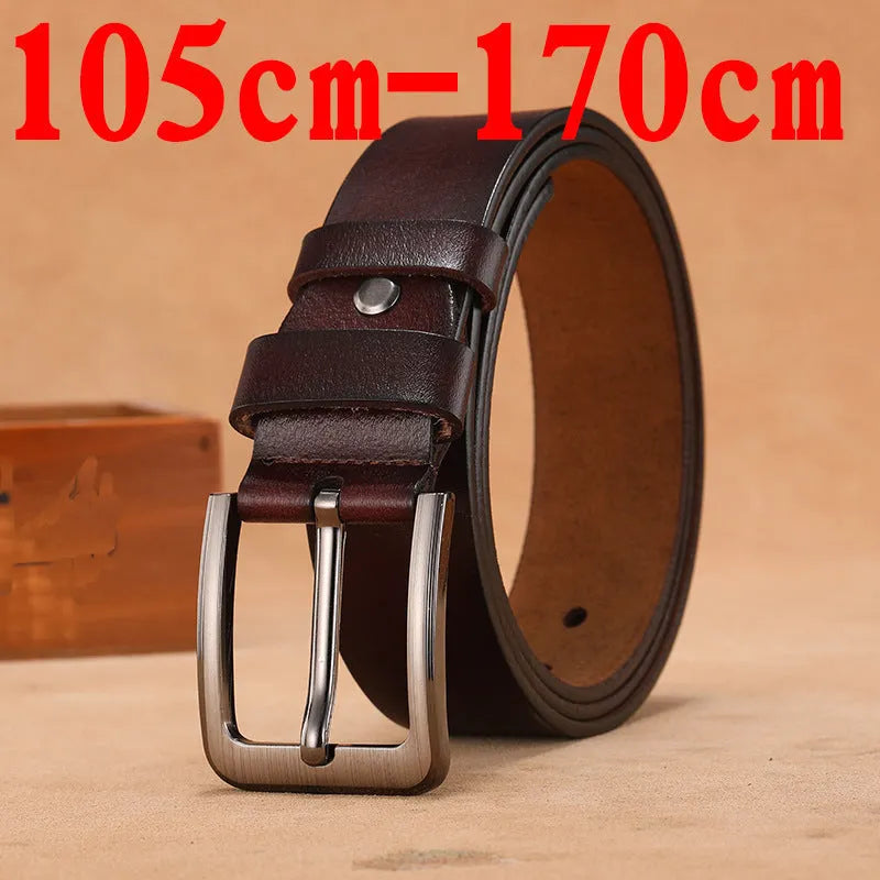 Square head pin buckle jeans belt with alloy buckle in black or brown