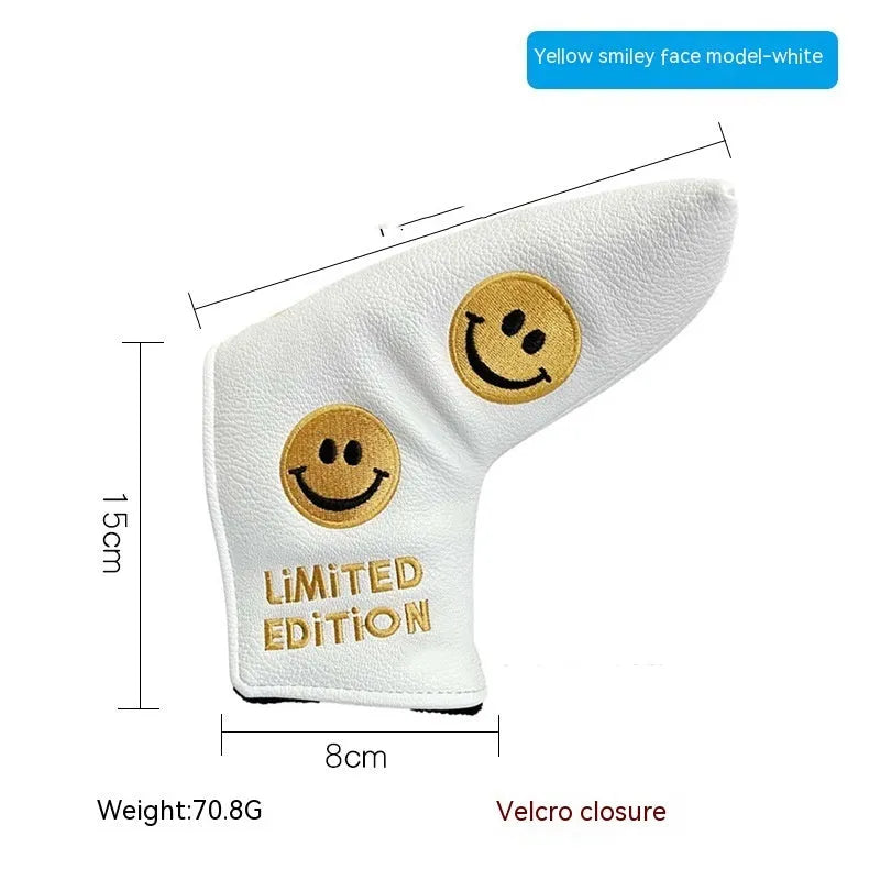 Golf straight bar putter sleeve in various designs including four-leaf clover and animal motifs