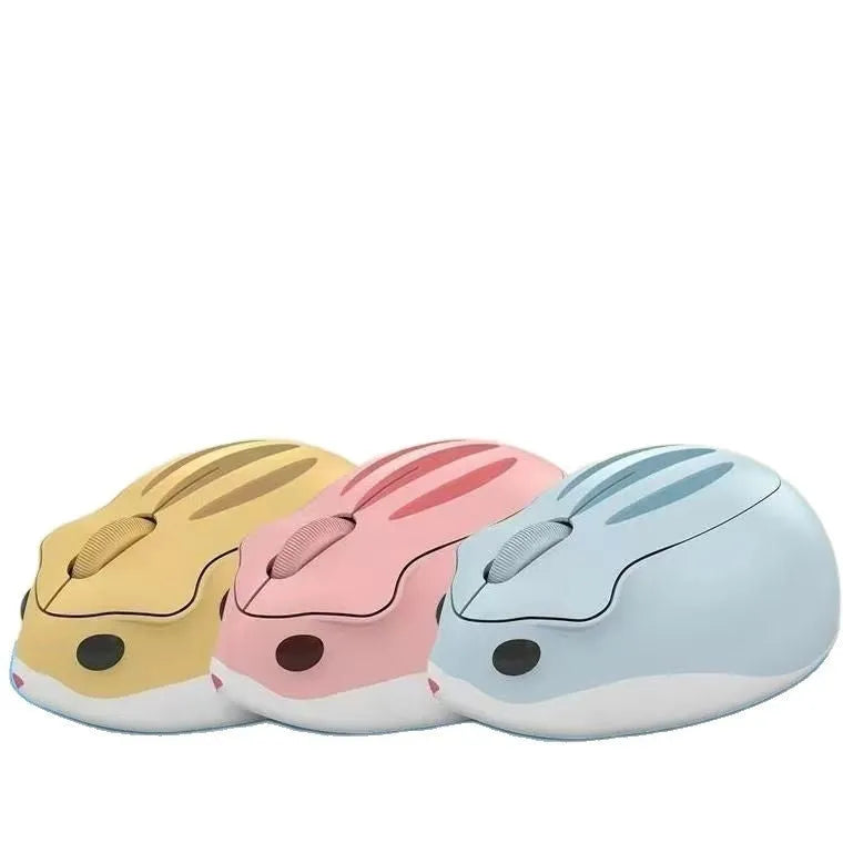Hamster Wireless Universal Mute Mouse in gray colour showing compact design and Bluetooth connectivity