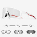 Photochromic cycling sunglasses with a TR90 semi-rimless frame in a unisex style.