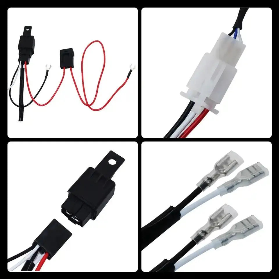 One drag two 2 metre silicone automotive wiring harness for LED roof spotlight installation