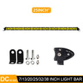 25-inch single row aluminium LED car light bar with mounting brackets