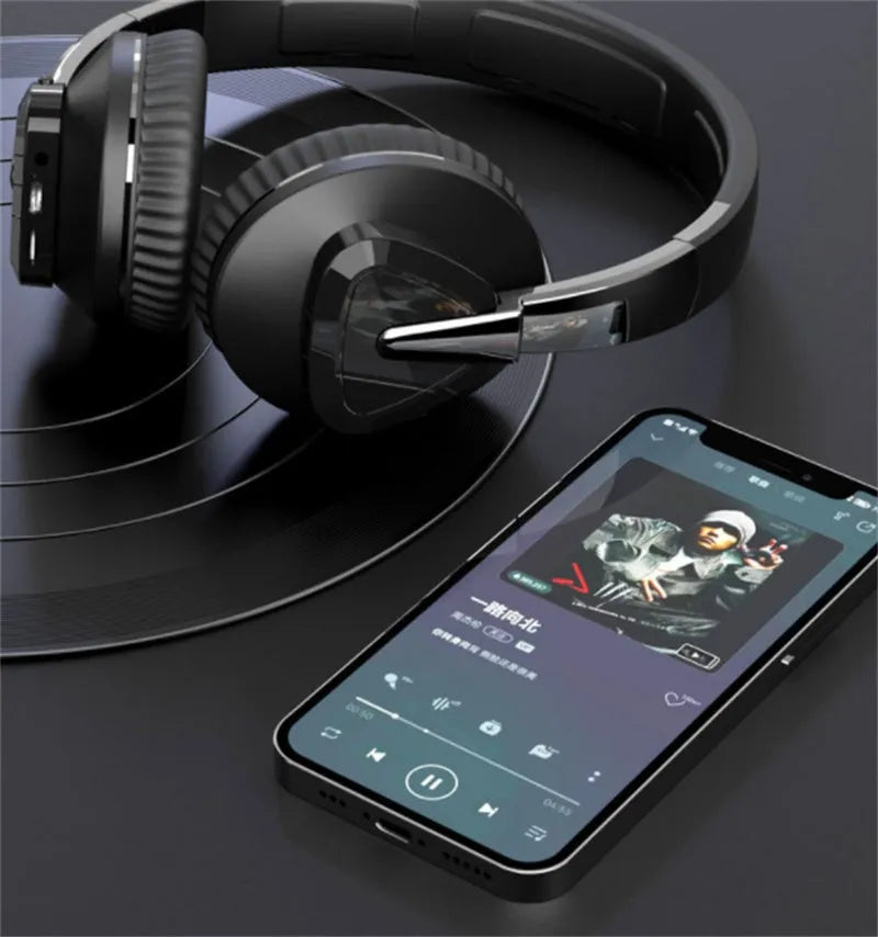 H3 wireless stereo headset with over-ear design in black colour showing ear cushions and headband