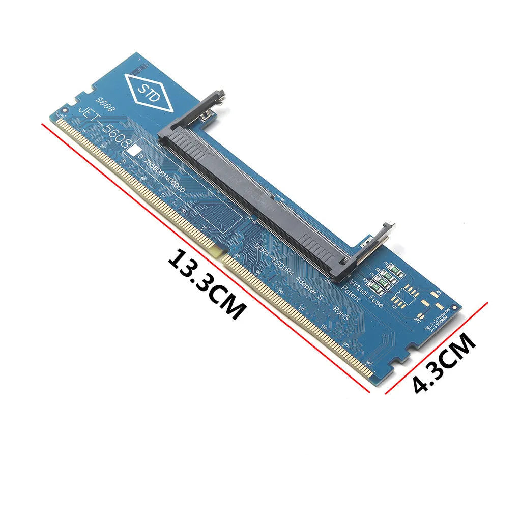 DDR4 laptop to desktop memory adapter card that converts SODIMM modules for desktop motherboard DIMM slots