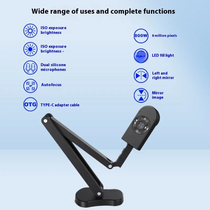 Autofocus USB webcam with microphone for computer video calls and live streaming