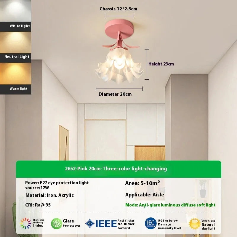 Cream coloured modern LED corridor aisle light with three-colour changing and dimming controls.