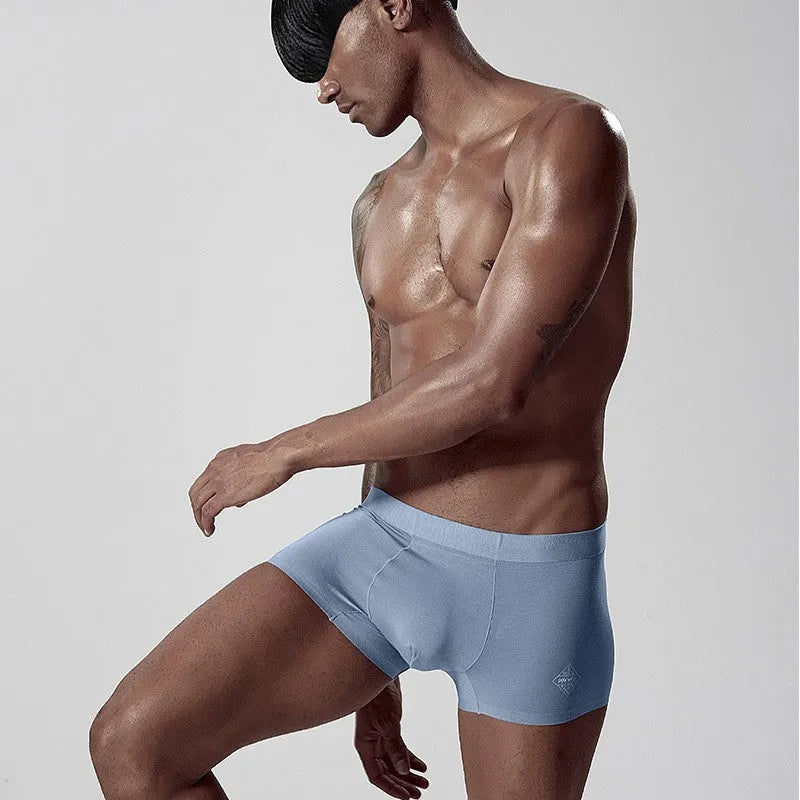 Seamless modal men's underwear in white pink green colours mid waist fit