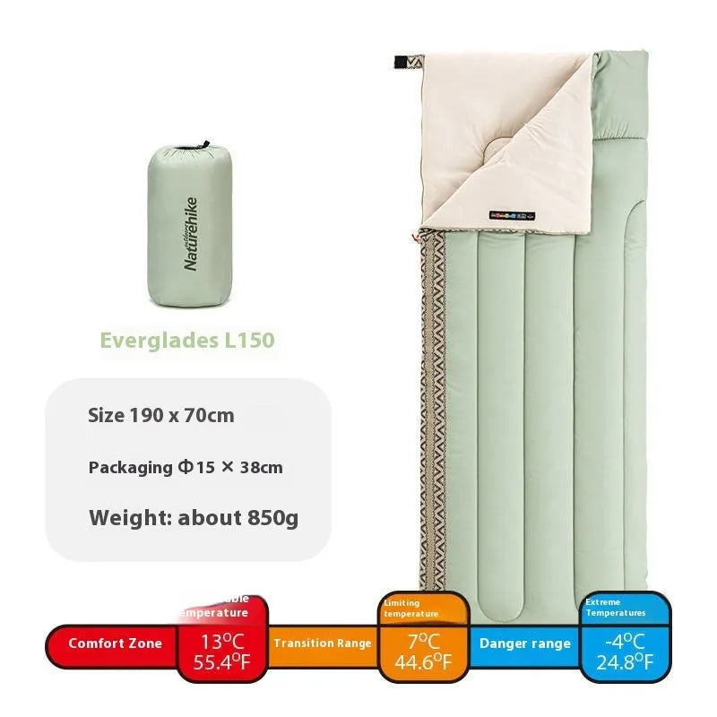 Four seasons adult camping sleeping bag in choice of colours with storage bag.