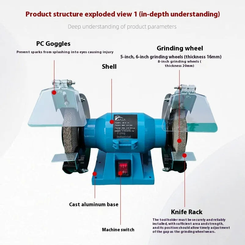 5-inch desktop polishing machine for knife sharpening with metal construction