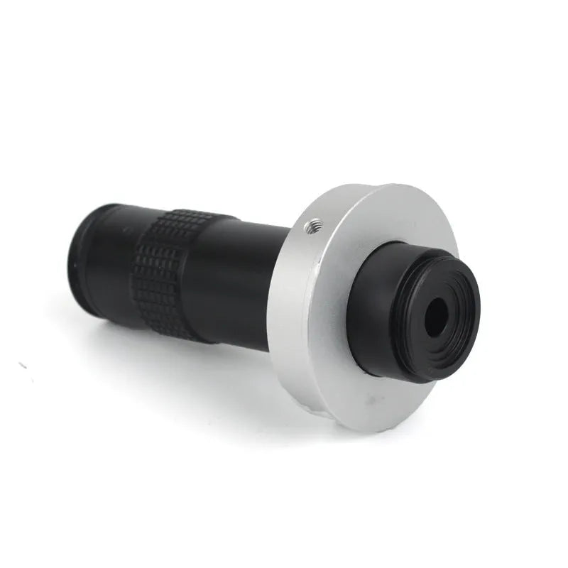 Black industrial monocular camera lens for close-up PCB and electronics inspection.