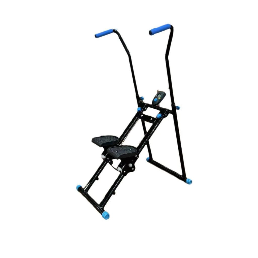 Foldable Starlight White treadmill and climbing machine combo for home fitness