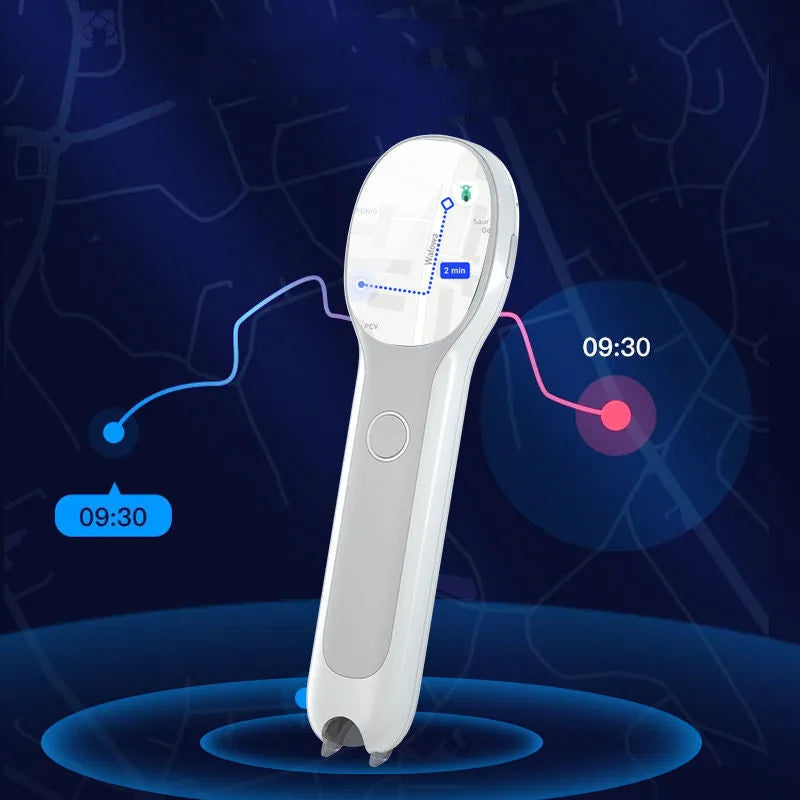 White Universal Reading Pen for English learning and Chinese translation on a book