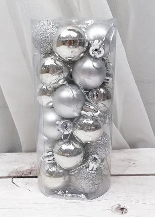Gold, red, silver, blue, pink, purple, green, lake blue, bronze, and rose red 3cm electroplated Christmas tree baubles.