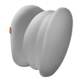 Head restraint and waist pillow set for suspension bin vehicle cab with grey polyester fabric