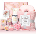 Aromatherapy bath gift set with candle and soap in a modern plastic container