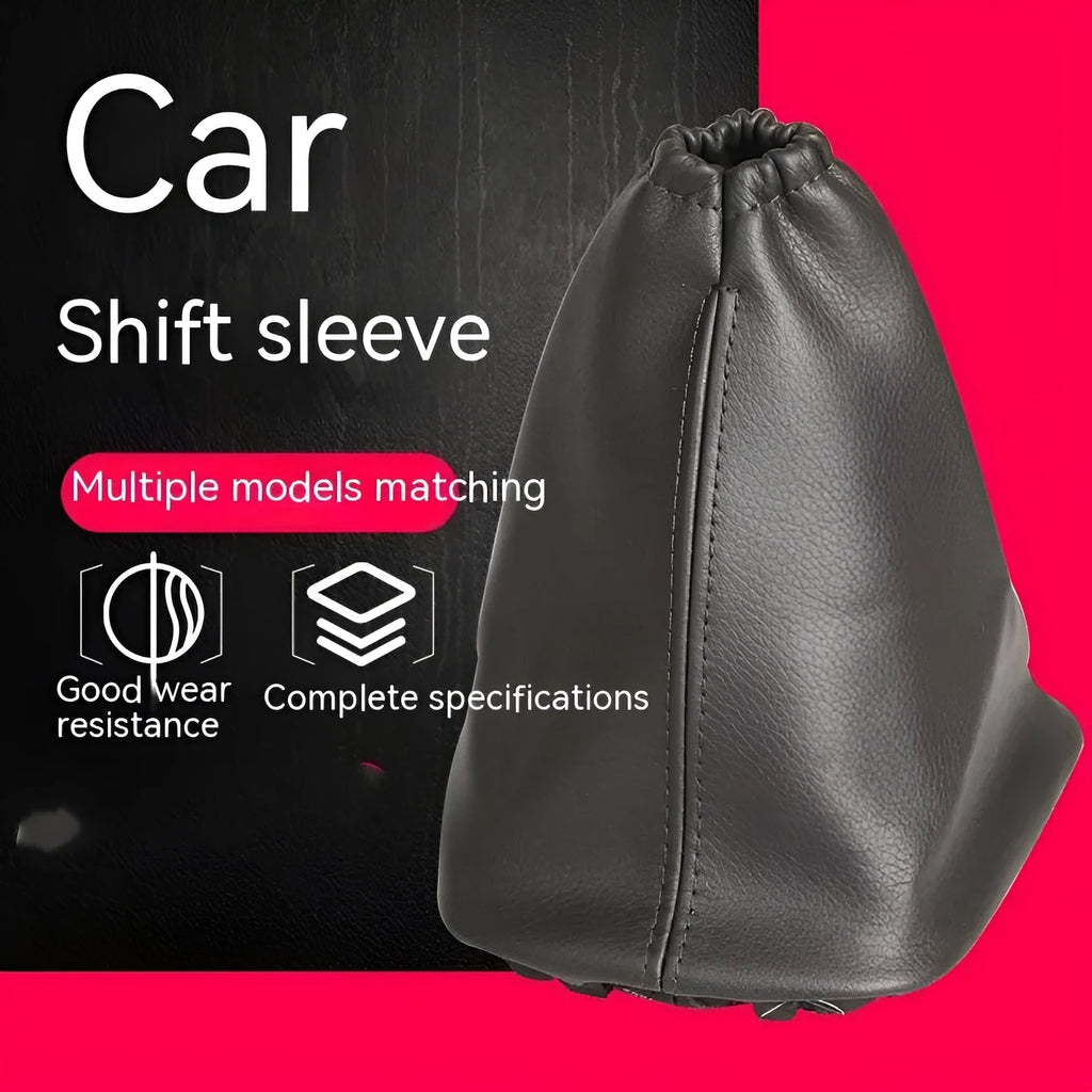 Black genuine leather dust cover for a Toyota Corolla gear shift lever.