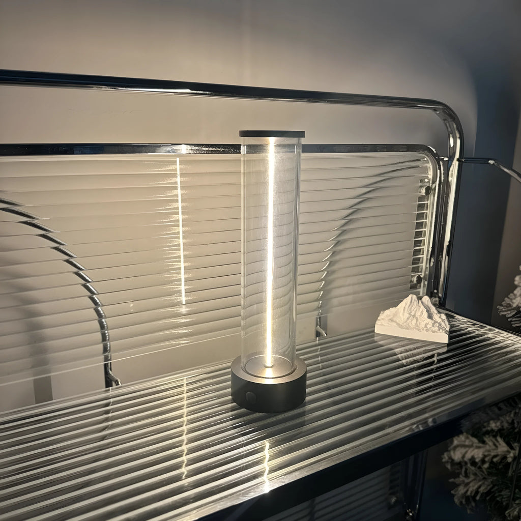 Modern glass LED light strip with magnetic suction for USB charging bedside use