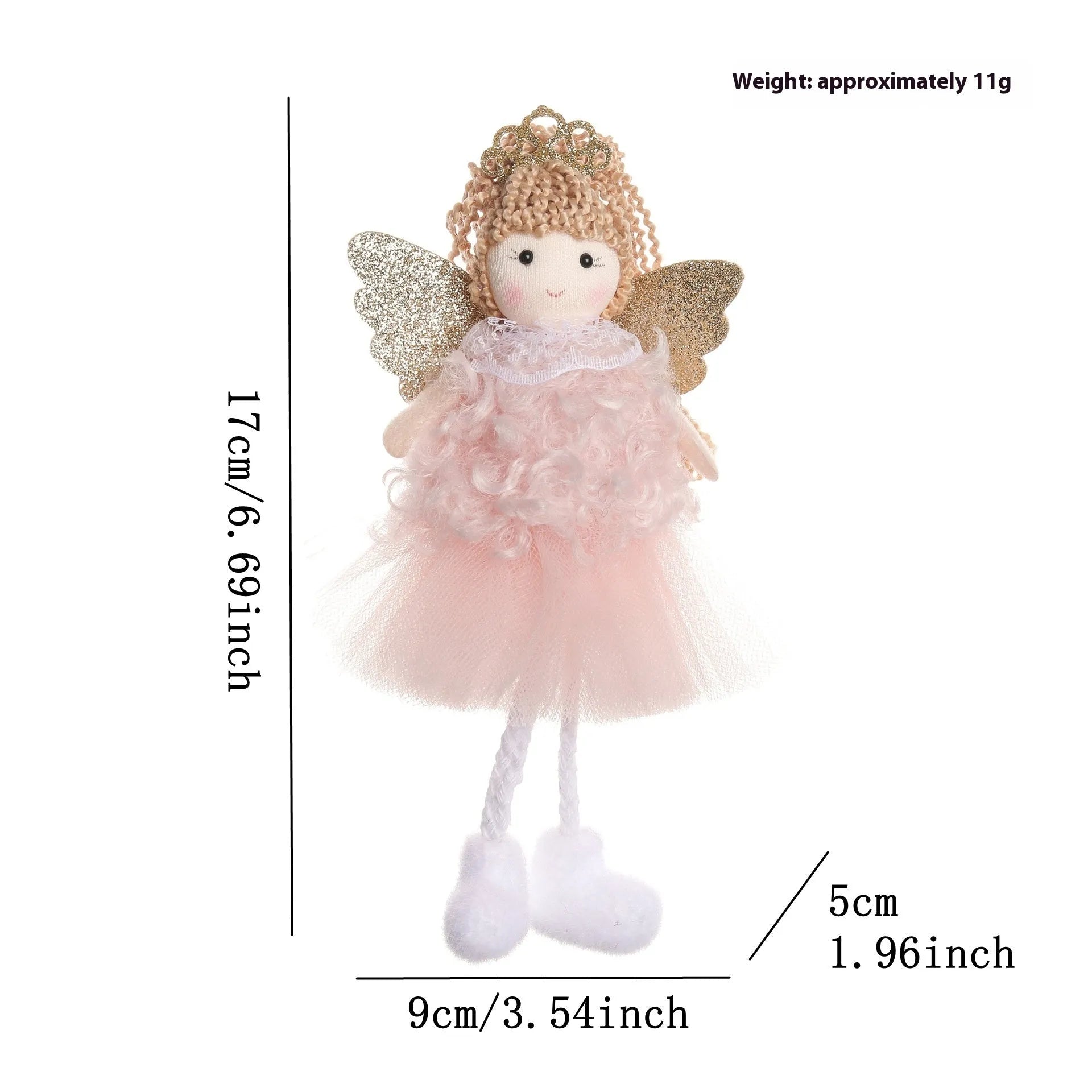Cartoon angel cloth pendant for high ponytail hair in Christmas colours