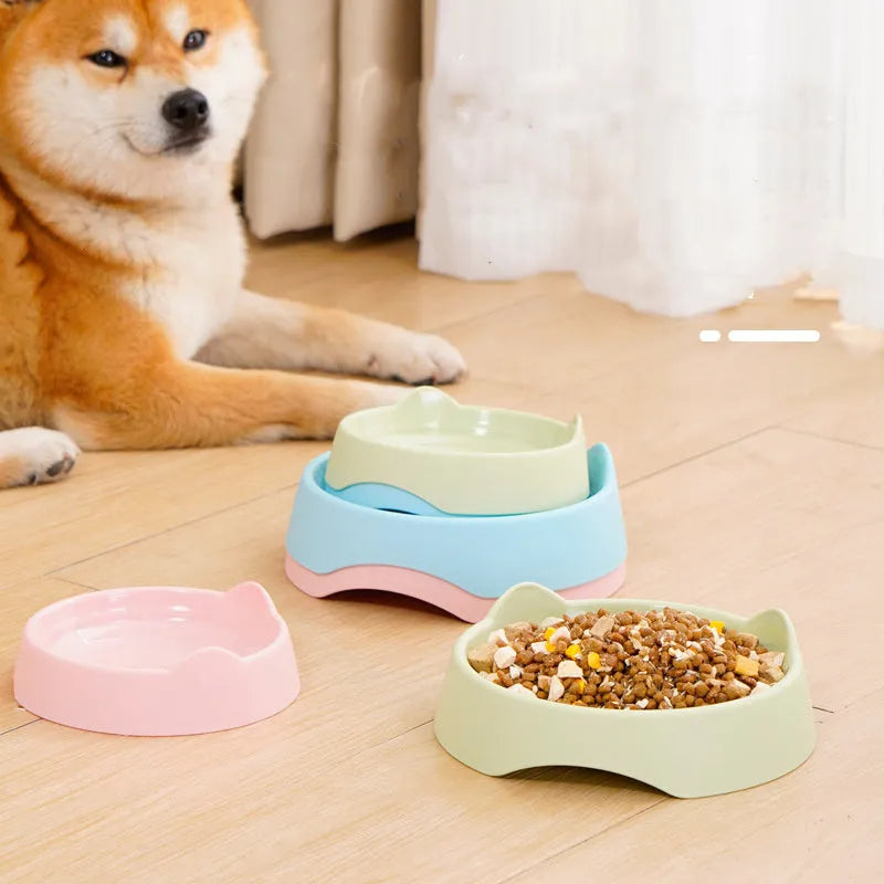 Blue ceramic dog slow feeder bowl with a 4-cup puzzle maze design for small or large breeds