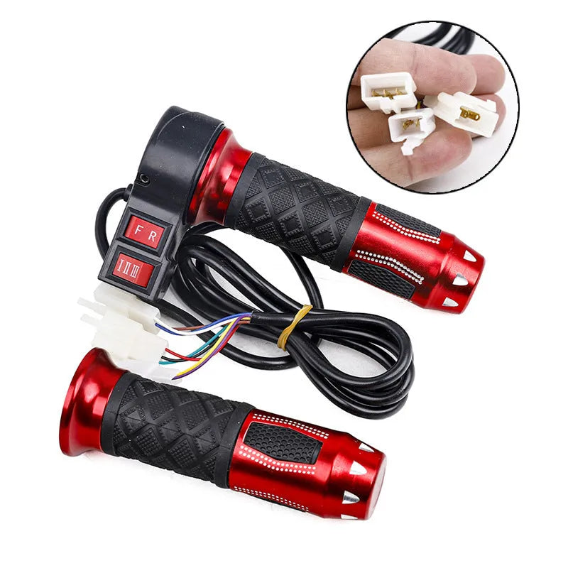 Three-wheel electric car accelerator transfer handle with three-speed rotating mechanism in multiple colour options