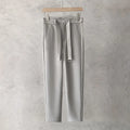 Boys tapered slim straight wool trousers in business casual style with straight leg opening