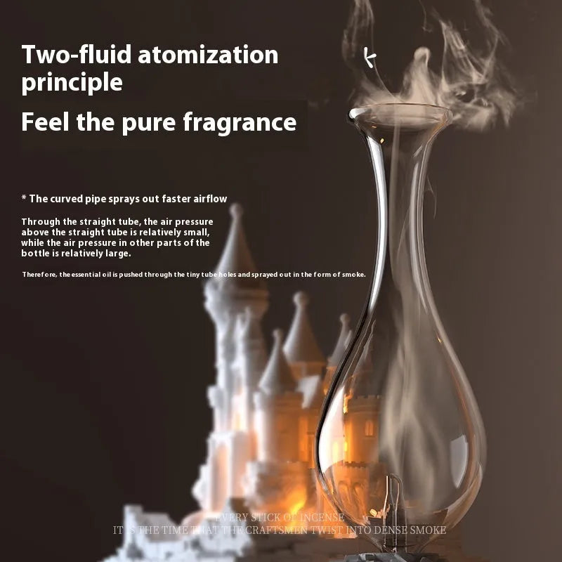 White medieval castle aromatherapy machine with waterless cold fragrance system and ambient lighting
