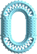 Blue O-ring shaped dog chewing toy for aggressive chewers and dental health