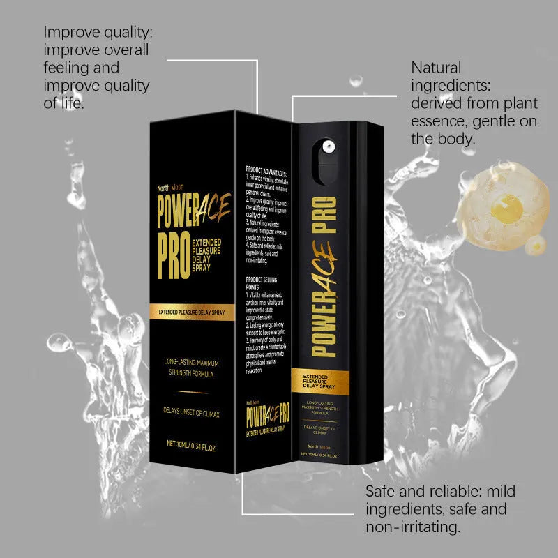 10 ml men's body moisturising spray bottle with botanical extracts.