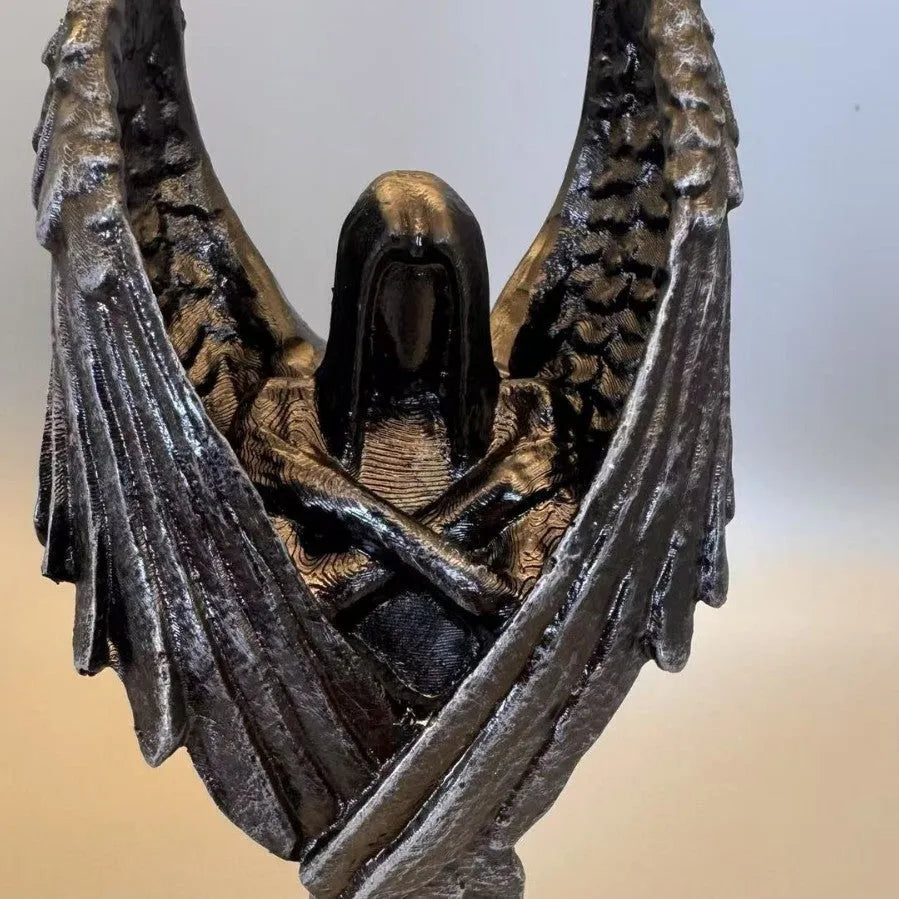 Dark Angel resin statue ornament on display, showing gothic design and 17cm height.