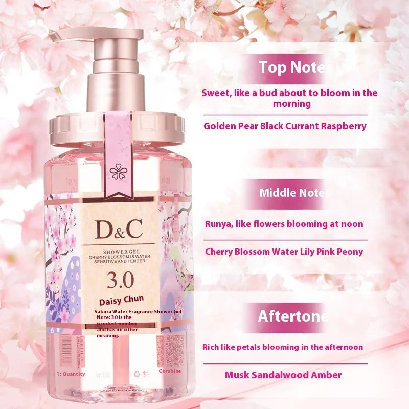 500ml Sakura shampoo bottle for deep cleaning and frizz improvement in Cherry Blossom nursing suite