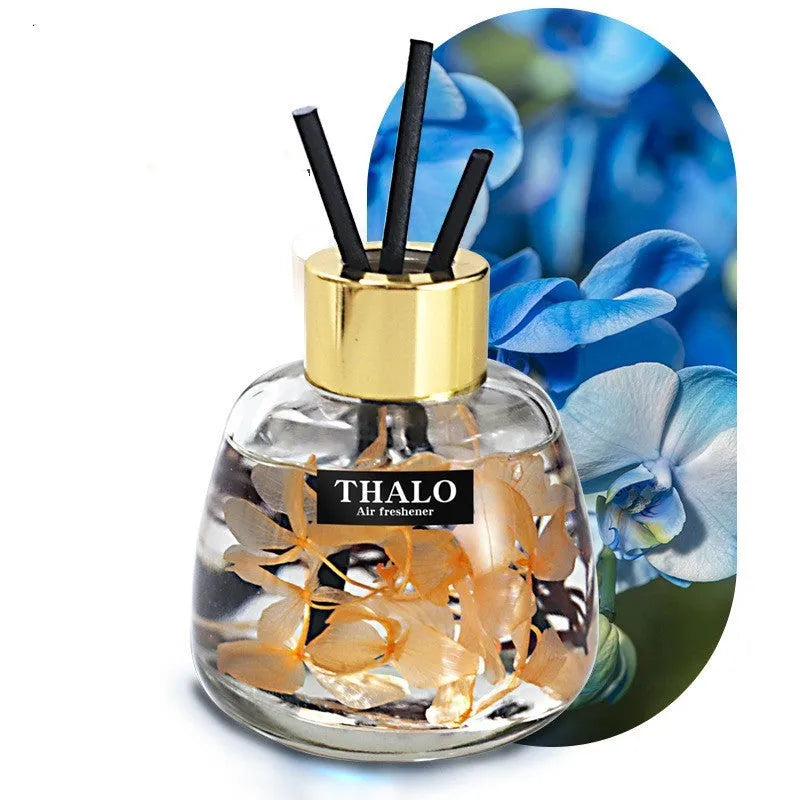 Glass car perfume ornament with creative bottle design and loose incense function