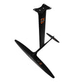Black carbon fibre and aluminium alloy surfing hydrofoil with 1051mm front wing
