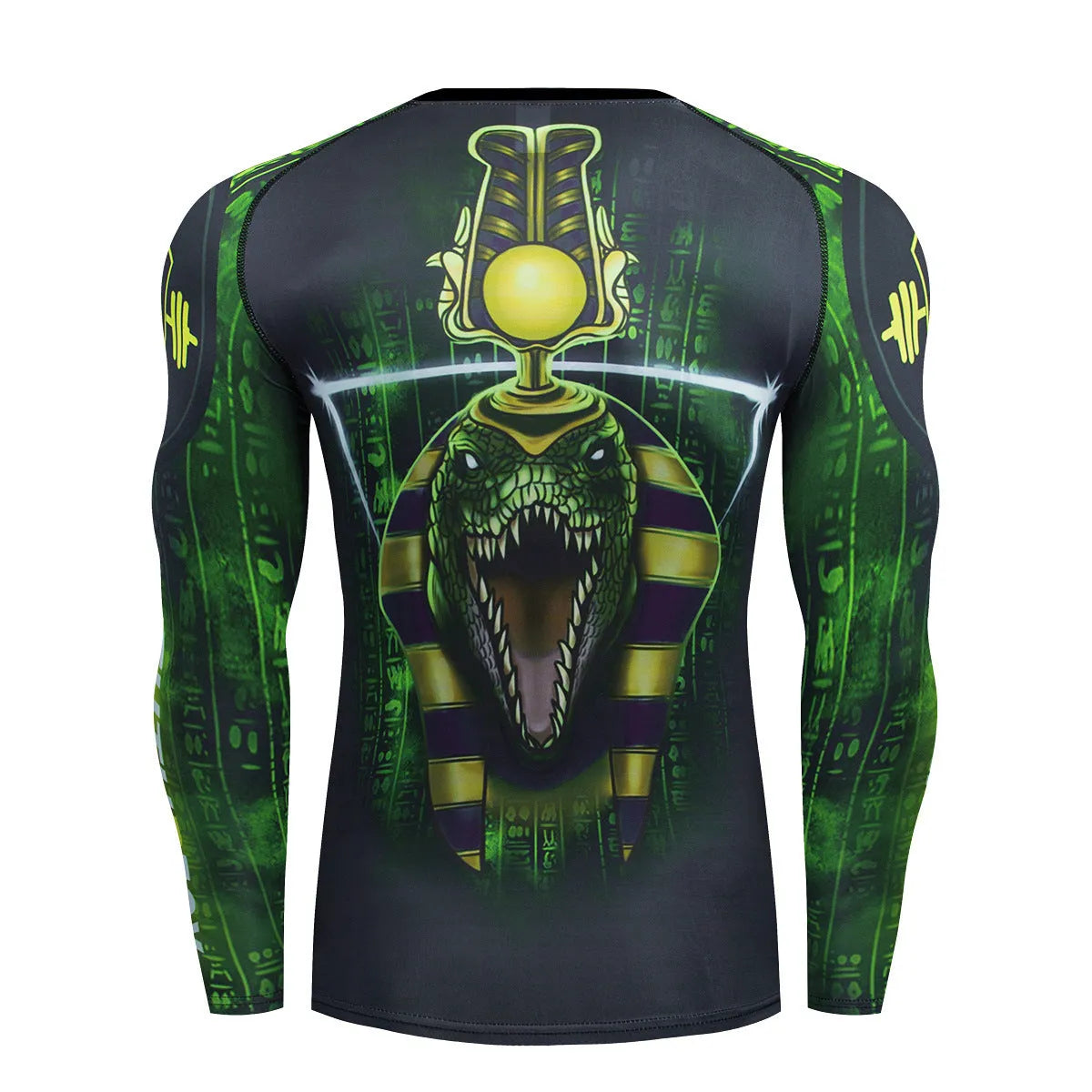 Man wearing a slim fit, long sleeve ZF016 printing style sports suit for running and fitness activities.