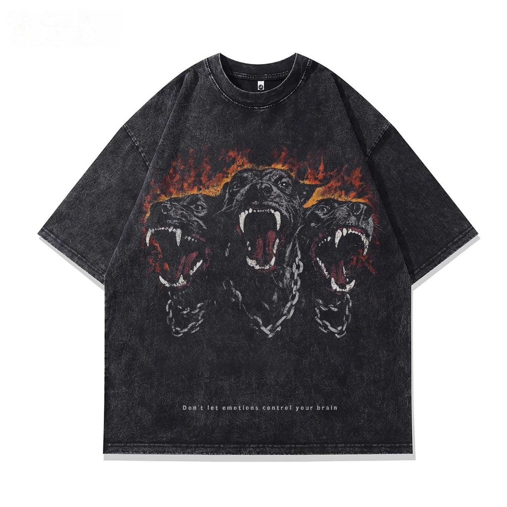 Men's short sleeve t-shirt with character pattern in pure cotton, loose fit pullover style