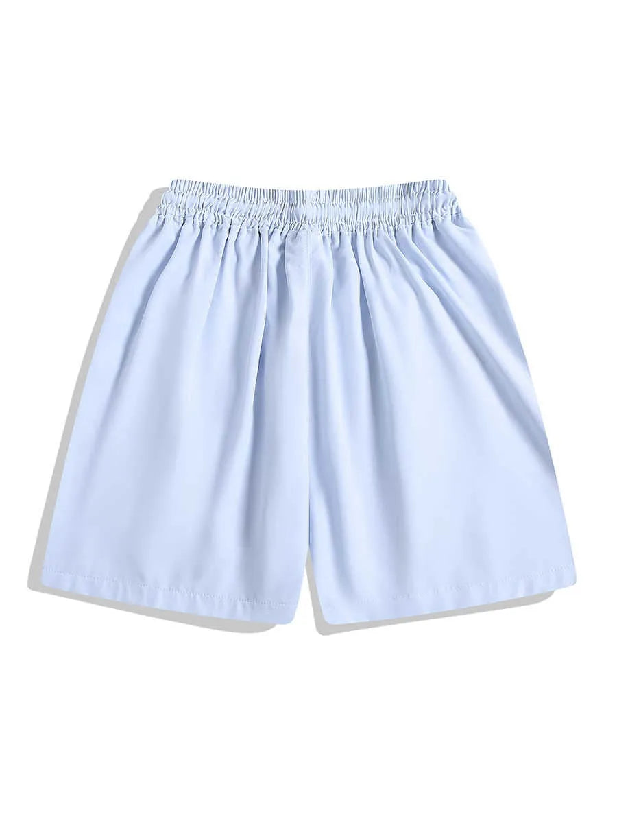 Men's loose fit quick-drying sports shorts with elastic waist in black and grey colours