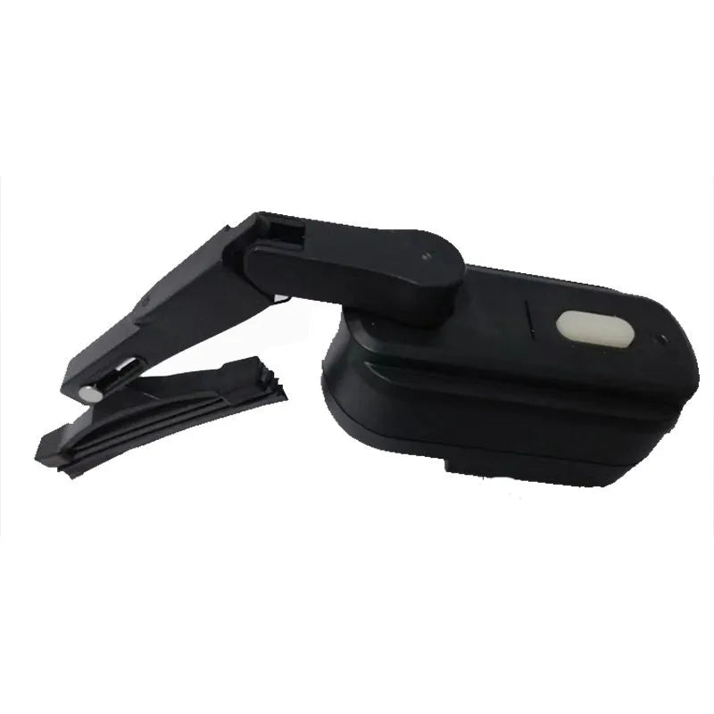 Black plastic motorcycle helmet wiper unit with a 65mm blade for visor clearing.